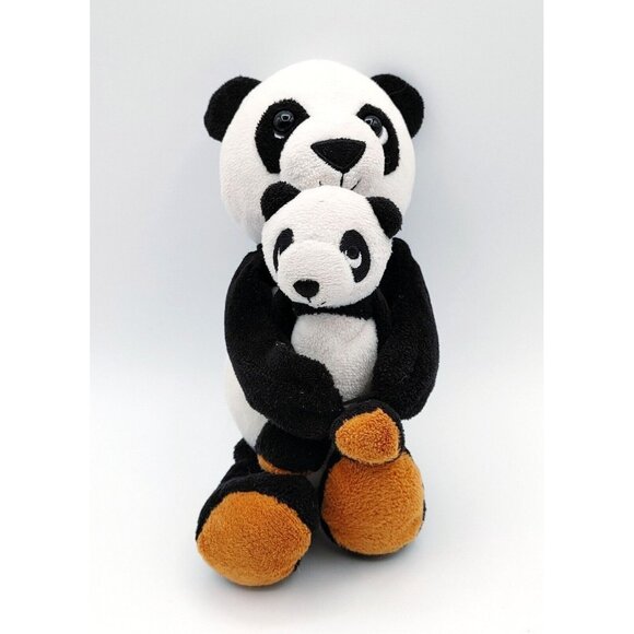 Kinder Ferrero 9" Panda Plush Mum & Baby Soft Stuffed Animal Toy - Picture 1 of 4